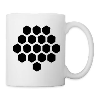 Geometrisches Bienenwabe Imker Geschenk - Tasse - Weiß - Rechts