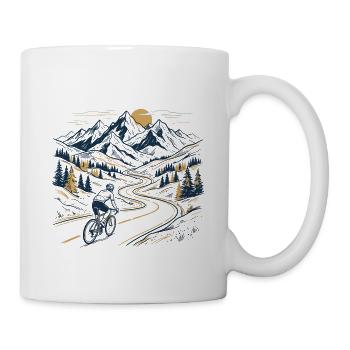Vintage Mountain Pass Road Cyclist Adventure Tee - Tasse - Weiß - Rechts