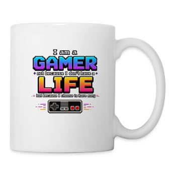 Gamer-Leben: Viele Leben - Tasse - Weiß - Rechts
