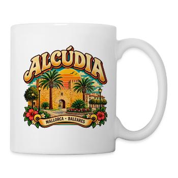 Alcúdia Mallorca Sonnenuntergang Motiv - Tasse - Weiß - Rechts