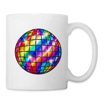 Prisma-Mosaik-Discokugel - Tasse - Weiß - Rechts