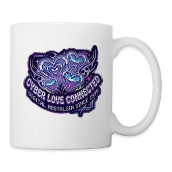 Chrome Cyber Love Verbundene Herzen - Tasse - Weiß - Rechts