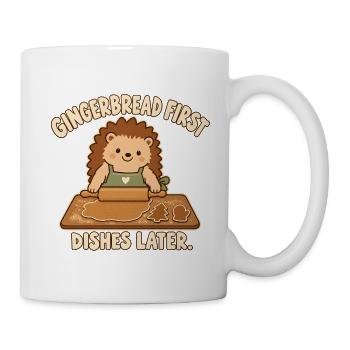 Igel beim Lebkuchenbacken - Tasse - Weiß - Rechts