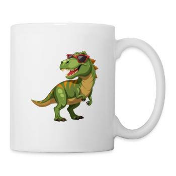Tyrannosaurus Rex mit Sonnenbrille - Tasse - Weiß - Rechts