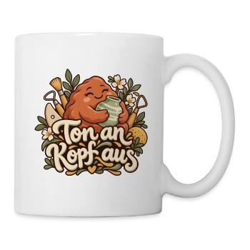 Ton an Kopf aus – Töpferfreude - Tasse - Weiß - Rechts
