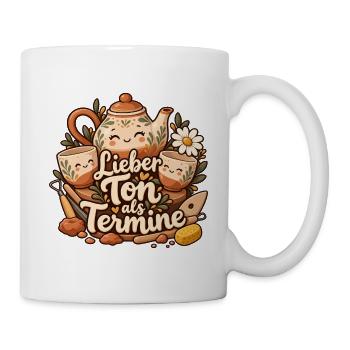 Töpfern - Lieber Ton als Termin Teekunst - Tasse - Weiß - Rechts