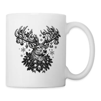 Rentier mit Schmuckkrone - Tasse - Weiß - Rechts