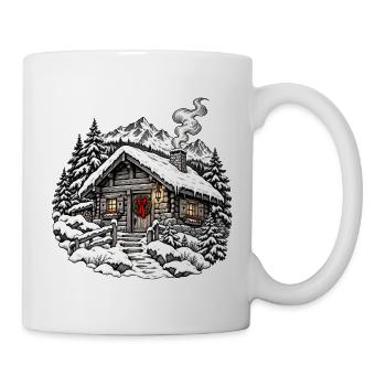 Winterhüttenzauber im Schnee - Tasse - Weiß - Rechts