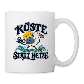 Möwe – Küste statt Hetze - Tasse - Weiß - Rechts