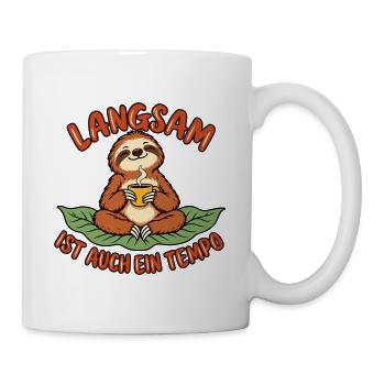 Faultier – Langsam ist auch Tempo - Tasse - Weiß - Rechts
