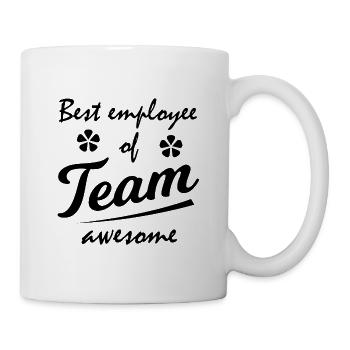 Bester Mitarbeiter im Team Schriftzug Geschenk - Tasse - Weiß - Rechts