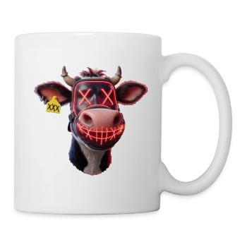 Neon Kuh Maske Lichtspiel - Tasse - Weiß - Rechts