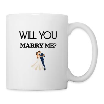 Will you marry me Heiratsantrag süße Geschenkidee  - Tasse - Weiß - Rechts