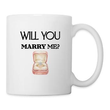 Heiratsantrag Verlobungsring süße Geschenkidee  - Tasse - Weiß - Rechts