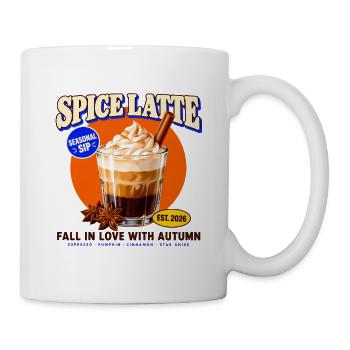 Spice Latte – Verliebe dich in den Herbst - Tasse - Weiß - Rechts