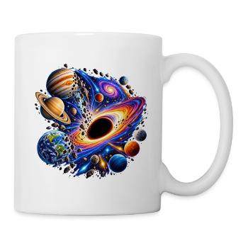 Schwarze Loch Galaxie – Kosmische Weltraumkunst - Tasse - Weiß - Rechts