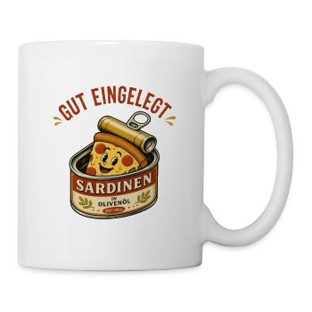 Pizza in Sardinen-Dose - Tasse - Weiß - Rechts