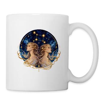Sternzeichen Zwillinge – Gemini im Sternenhimmel - Tasse - Weiß - Rechts