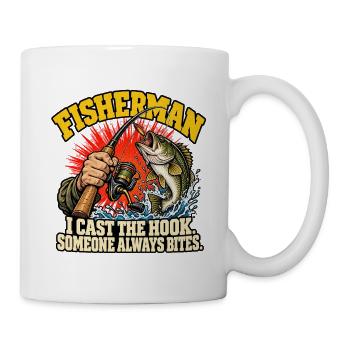 Fischer-Hakenbiss-Zitat - Tasse - Weiß - Rechts