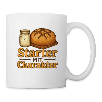 Sauerteigbrot Geschenk für Hobbybäcker - Tasse - Weiß - Rechts