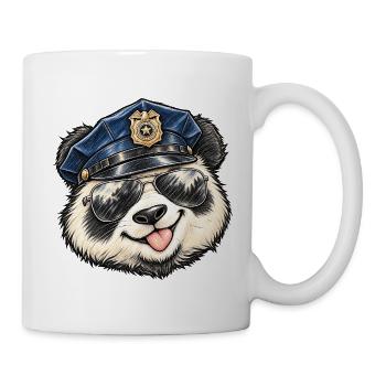 Cool Panda Polizei Sonnenbrille Panda Lover Kunst - Tasse - Weiß - Rechts
