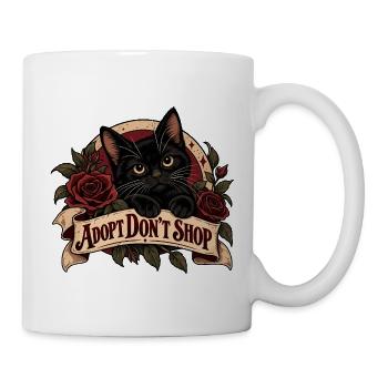 Adopt Don’t Shop Black Cat - Tasse - Weiß - Rechts