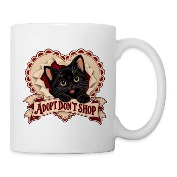Adopt Don’t Shop Black Cat - Tasse - Weiß - Rechts