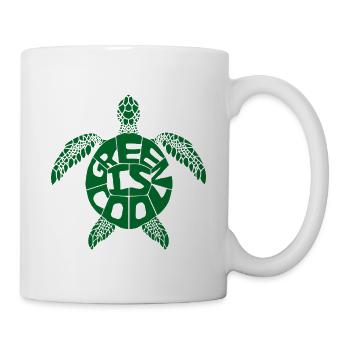 Green is cool - Schildkröte - Tasse - Weiß - Rechts