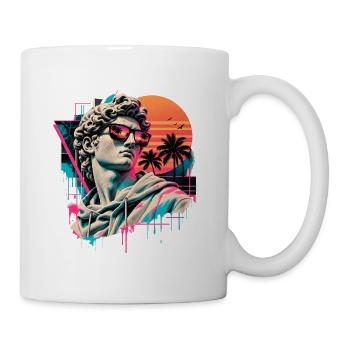 David in Neon Sunset Retrowave - Tasse - Weiß - Rechts