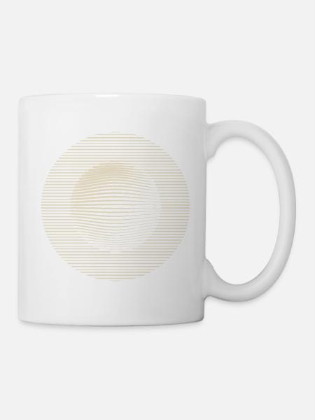 Op-Art Kugel aus parallelen Linien - Tasse - Weiß