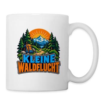 Kleine Waldflucht – Berge und Rucksack - Tasse - Weiß - Rechts