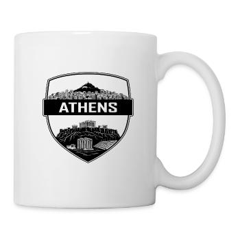 Athen, Griechenland, Schild, Wappen Akropolis, Parthenon - Tasse - Weiß - Rechts