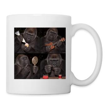 Gorillas, die sich um dich kümmern – Humor und Sanftmut - Tasse - Weiß - Rechts