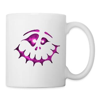 Irres Geistergesicht Pink - Halloween Geschenk - Tasse - Weiß - Rechts