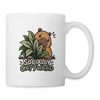 Sozial Capyward – Niedlich und lustig Capybara - Tasse - Weiß - Rechts