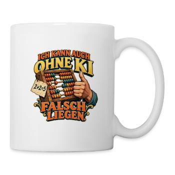Irrtum ohne KI - Tasse - Weiß - Rechts
