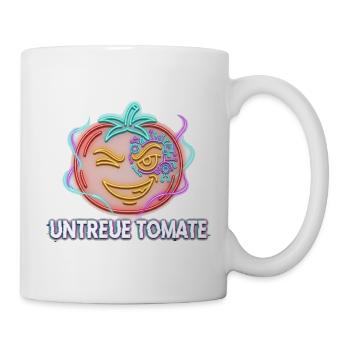 Untreue Tomate – Neon Cyberpunk Vegan Humor - Tasse - Weiß - Rechts