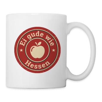 Ei gude wie Hessen Dialekt Badge - Tasse - Weiß - Rechts