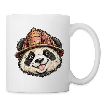 Lustiger Panda-Feuerwehrhelm Panda-Liebhaber-Humor - Tasse - Weiß - Rechts
