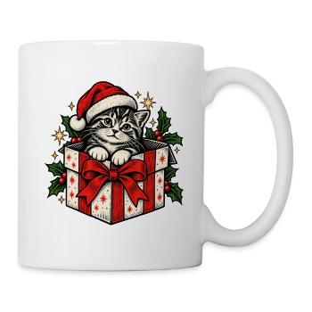 Kätzchen im Weihnachtsgeschenk - Tasse - Weiß - Rechts