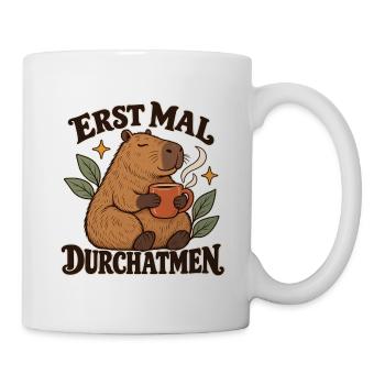 Capybara Kaffeepause - Tasse - Weiß - Rechts