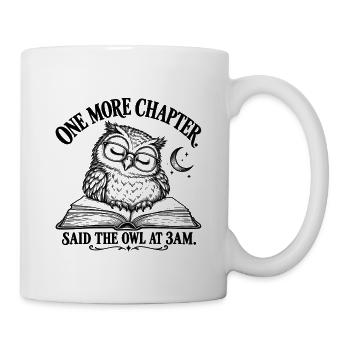 Noch ein Kapitel – Lustige Bücherwurm-Nachteule - Tasse - Weiß - Rechts