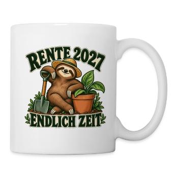Rente 2027! - Endlich Gartenzeit - Tasse - Weiß - Rechts
