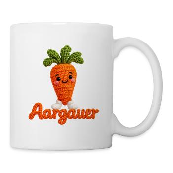 gestricktes Aargauer Rüebli mit weissen Socken - Tasse - Weiß - Rechts