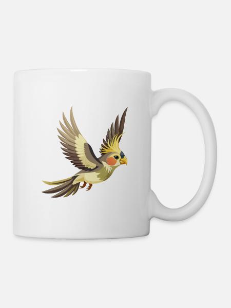 Einfacher Nymphensittich fliegt - Tasse - Weiß