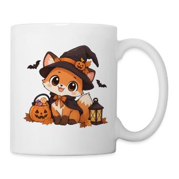 Süßer Kawaii Fuchs als Hexe - Tasse - Weiß - Rechts