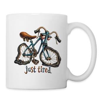 just tired Fahrrad - Tasse - Weiß - Rechts
