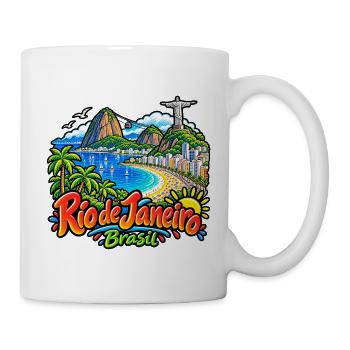 Rio de Janeiro Brasilien – Buntes Urlaubsmotiv - Tasse - Weiß - Rechts
