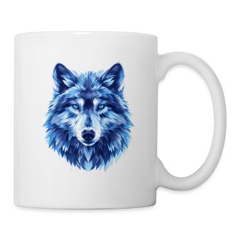 Blauer Wolf – Eisblauer Blick - Tasse - Weiß - Rechts