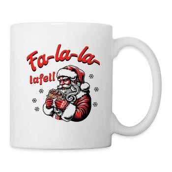 Fa La La Lafel Falafel Weihnachtsmann Lustig - Tasse - Weiß - Rechts